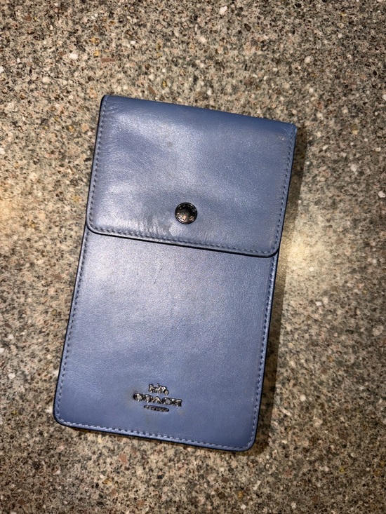 Coach Handbags - Coach Leather Card & Phone Holder in Blue